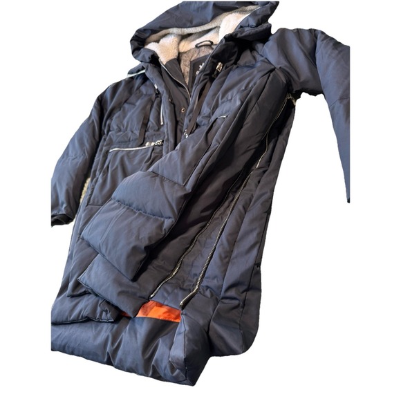 Orolay Down Parka Coat Blue Hooded Expandable Full Zip Womens Size XS - Picture 3 of 10